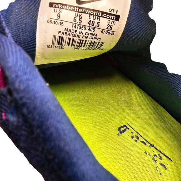 Nike Sneakers Womens 9 Lunarglide 7 Blue Running Shoes Sneakers 747356-405 - Picture 9 of 11